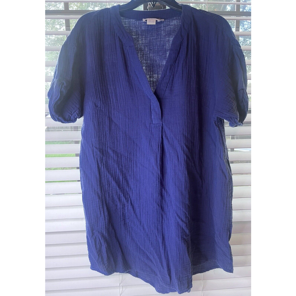 Vineyard Vines Navy Cotton Gauze Beach Cover-Up Short Dress Women’s Size M